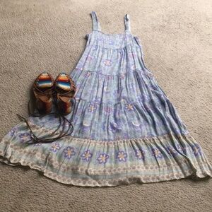 BILLABONG/“HIDEAWAY SHINE”LIGHT BLUE FLORAL MIDI DRESS/NEW